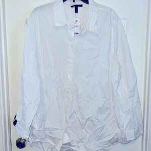 NWT Lane Bryant white long sleeve button down.